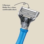 Men's Razor - Indigo Handle Men's Razor Set, Includes 13 Replacement Blades and Travel Blade Protector